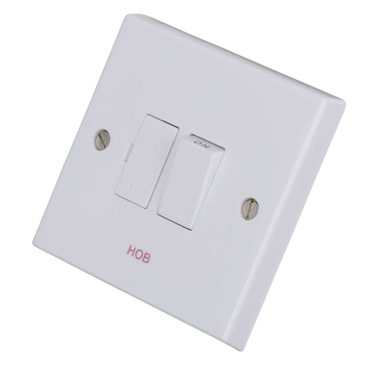Volex 13A DP Switched Fused Spur marked Hob White
