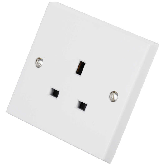 Volex 13A 1 Gang Unswitched Socket White