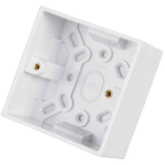 Volex 1 Gang 42mm Pattress Back Box White