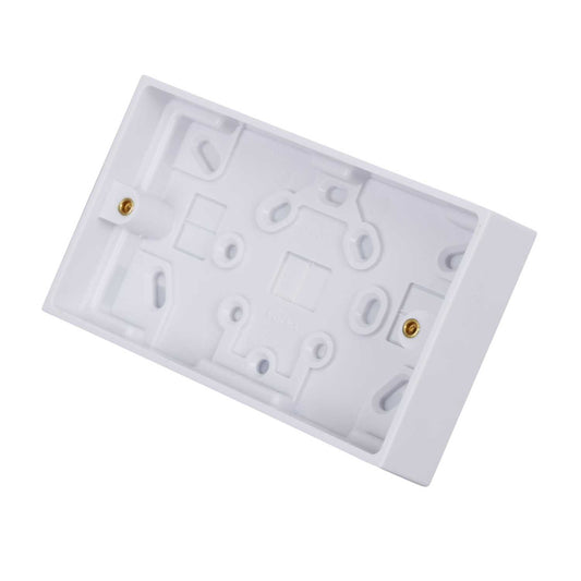 Volex 2 Gang 29mm Pattress Back Box White