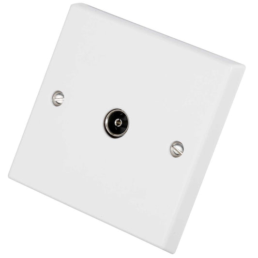 Volex 1 Gang Non Isolated Coaxial Socket White