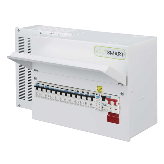 Voltsmart 12 Way 63A Energy Efficient Board with Type 2 / 3 SPD & 12 x RCBOs