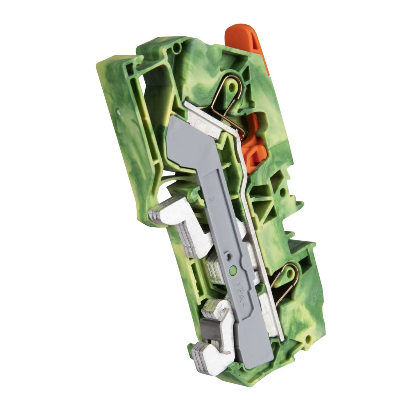 Wago 10mm Ground Terminal Block 2 Conductor Push-in Cage Clamp Green