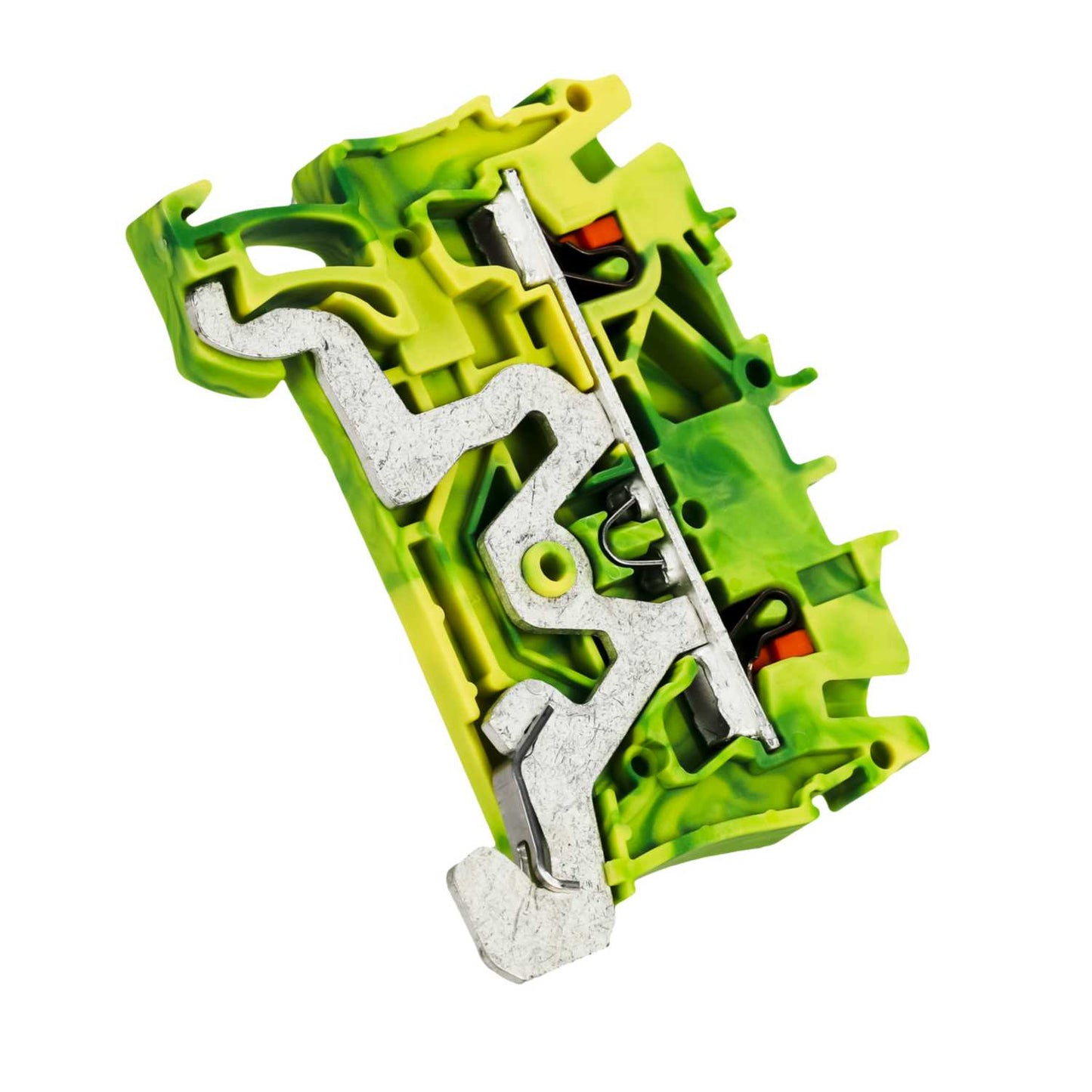 Wago 2.5mm Earth DIN Rail Terminal Push-In Green/Yellow