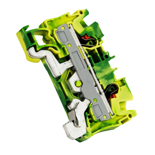 Wago 6mm Standard DIN Rail Terminal Push-In Green/Yellow
