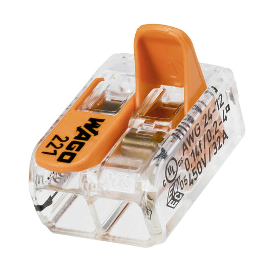 Wago Compact 2 Way Connector 4mm Terminal Block (Pack of 16)