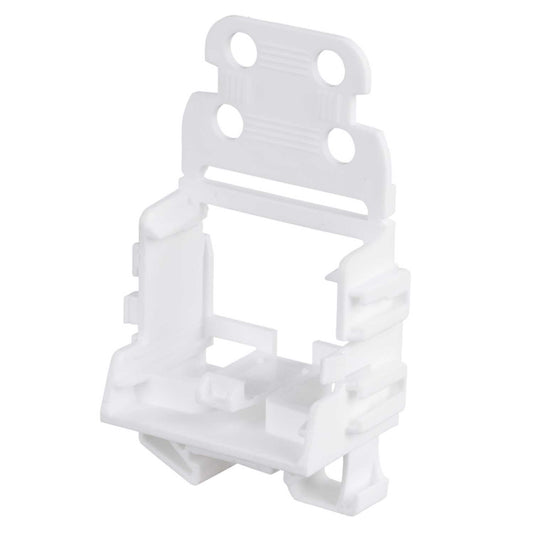 15mm Din Rail Mount with Strain Relief for 10 Way Connectors White (Sold in 1's)