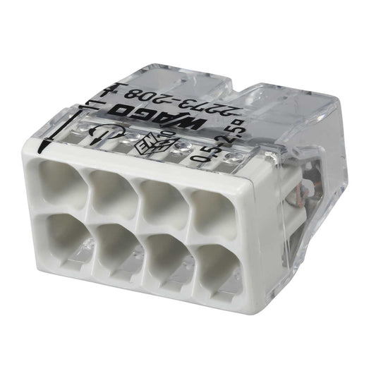Wago 24A Compact 8 Way Connector Terminal Block Light Grey (Pack of 50)