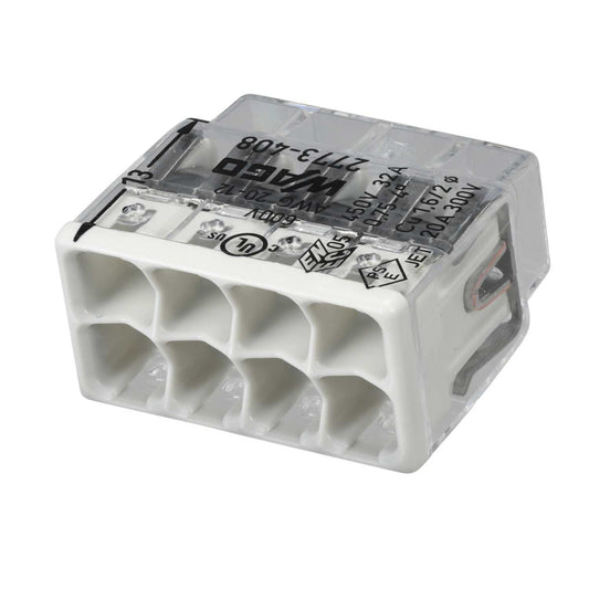 Wago Compact Connector 8 Way Terminal Block Light Grey (Pack of 5)