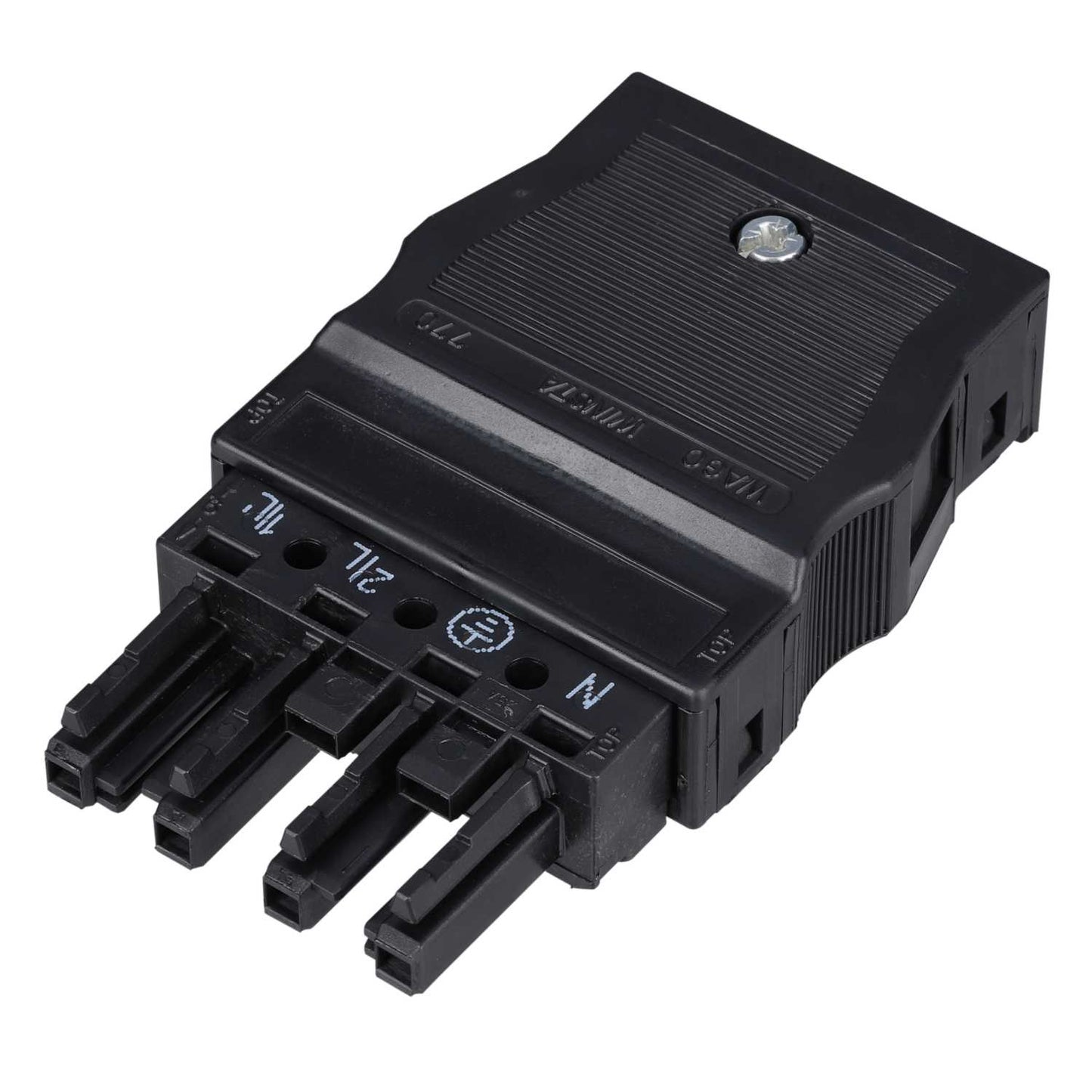 Wago Winsta® 25A 400V 4 Pole Male Plug with Relief Housing Black