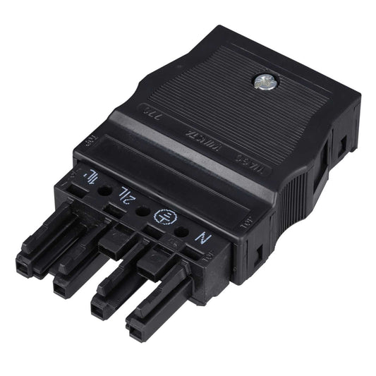 Wago Winsta® 25A 400V 4 Pole Male Plug with Relief Housing Black