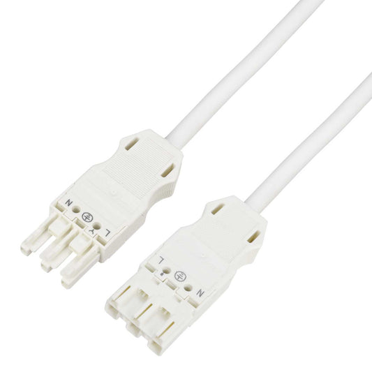 Wago Winsta Midi 16A 250V 1m 3 Pole Socket to Plug Lead White