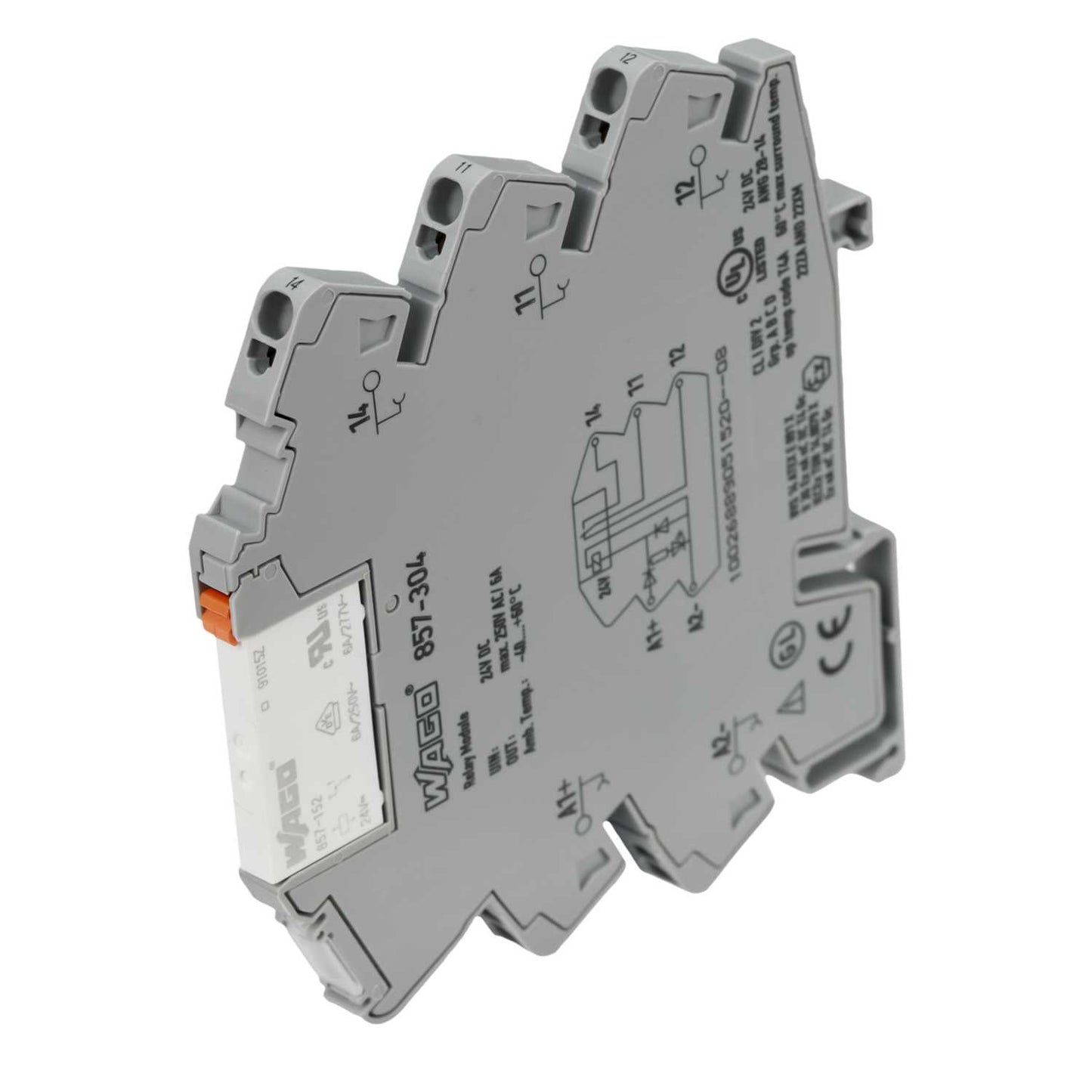 Wago 6A 24V DC 1 C/O Relay and Socket with Status Indicator