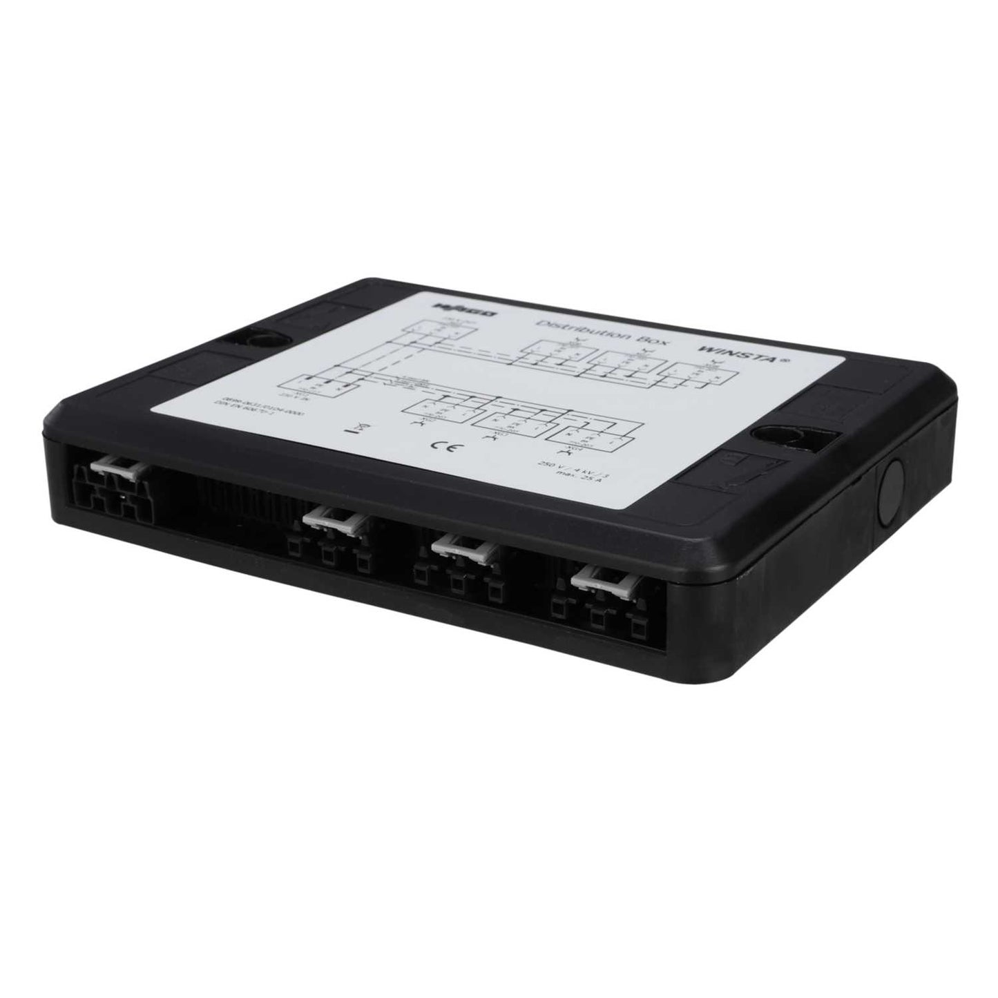 Wago 230V 1 Input 7 Output Distribution Box Black