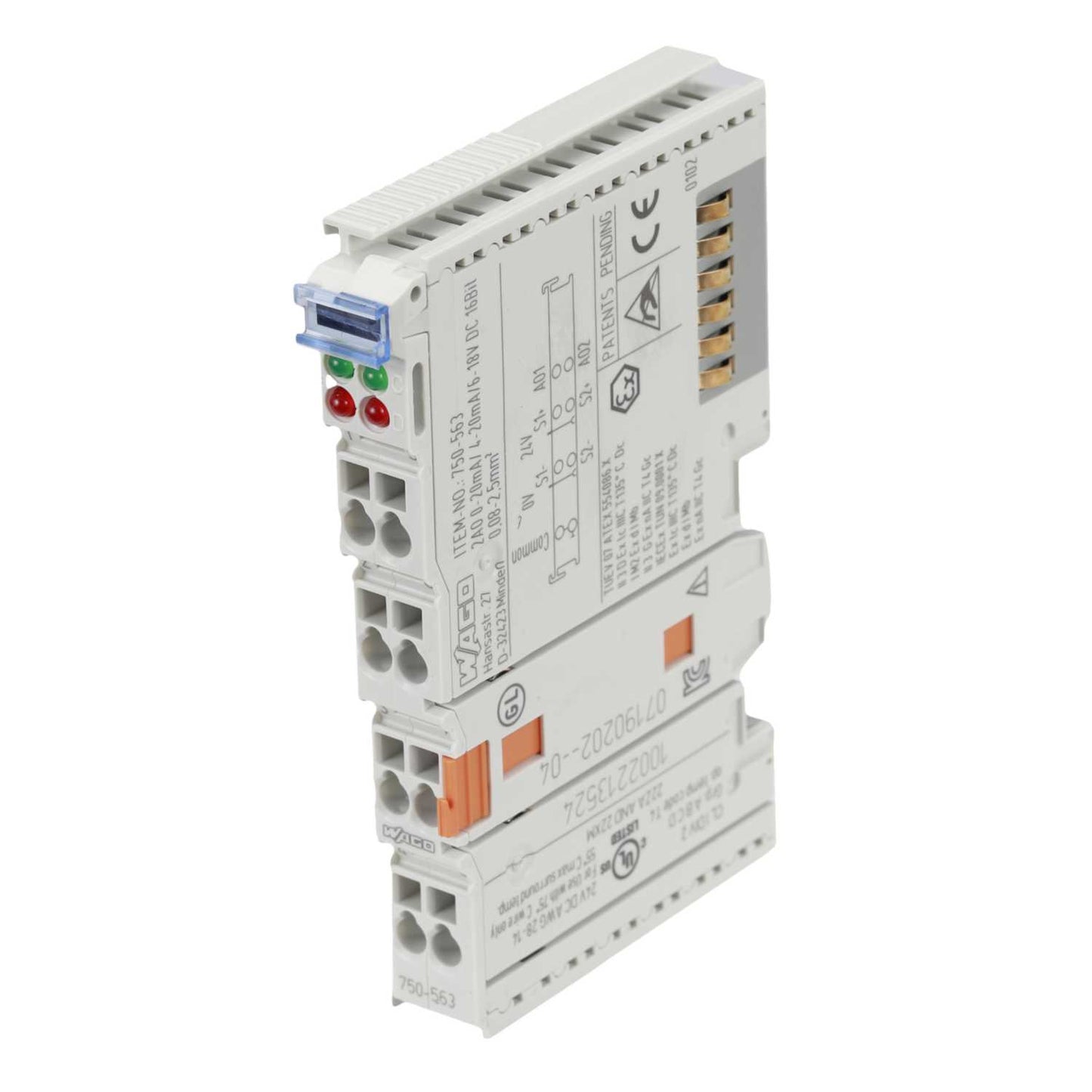 Wago 2 Channel Analogue Output Configurable 0-4mA / 4-20mA