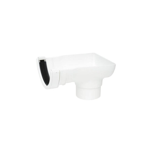 112mm Half Round Stopend Outlet White