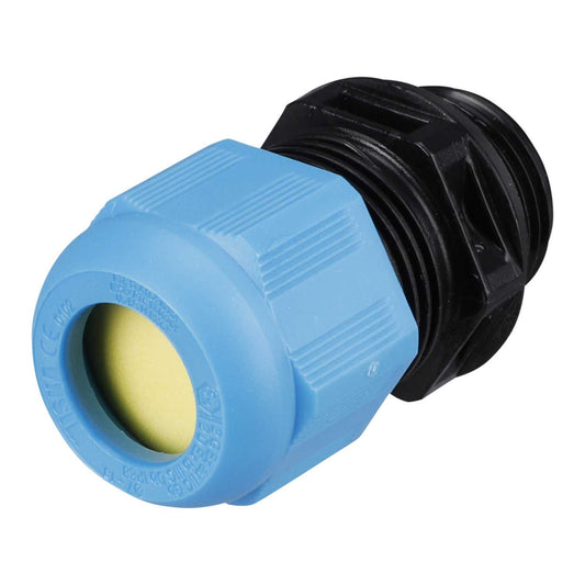 Wiska M20 Ex Cable Gland Only for Intrinsic Safety with Short Thread Blue