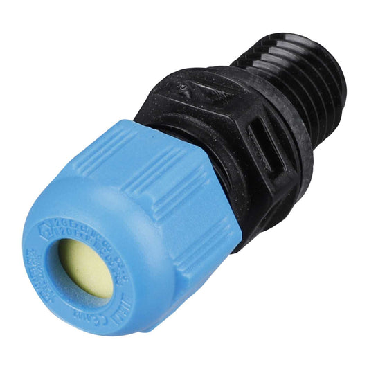 Wiska M12 Ex Cable Gland Only for Intrinsic Safety with Long Thread Blue