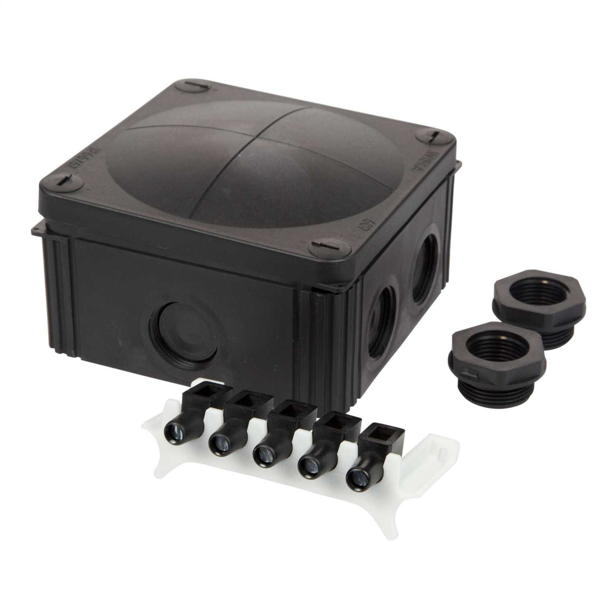 Wiska Combi 607/5/S 110mm x 110mm x 66mm PVC Adaptable Box Black IP66