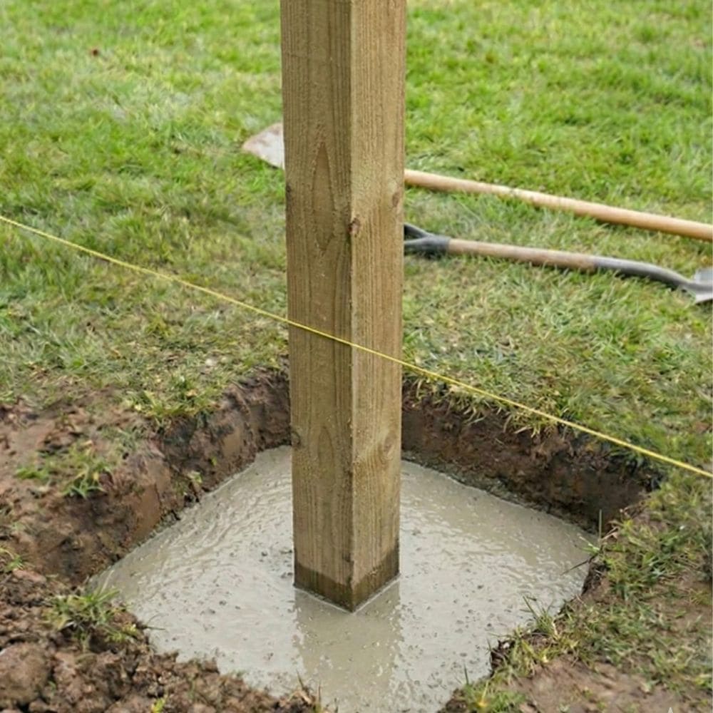 6ft Green Treated Square Top Wooden Fence Post 1800mm x 75mm x 75mm (3" x 3")