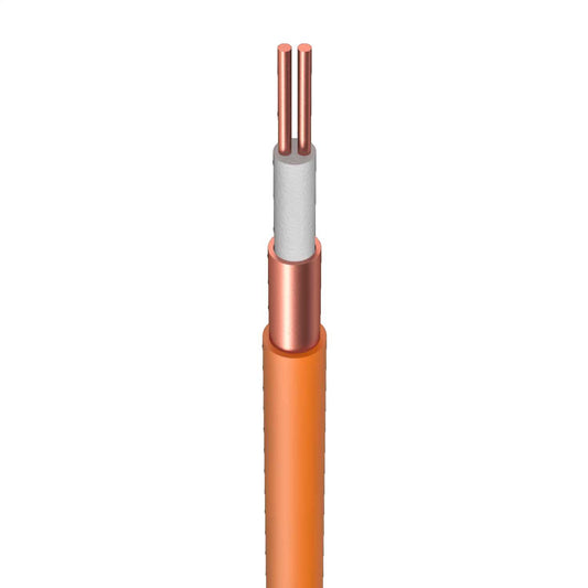 Wrexham 4mm² 2 Core LSF Mineral Insulated Cable Orange 500V (100m Drum)