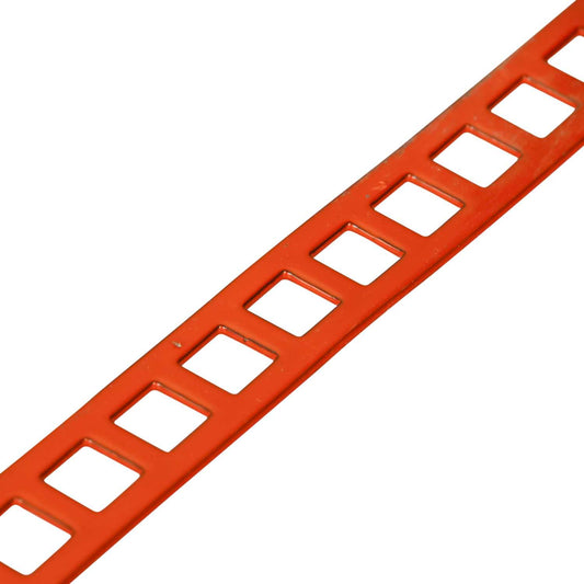 Wrexham 12mm Wide LSF Coated Pre-Punched Copper Fixing Strip with 6mm Holes Orange