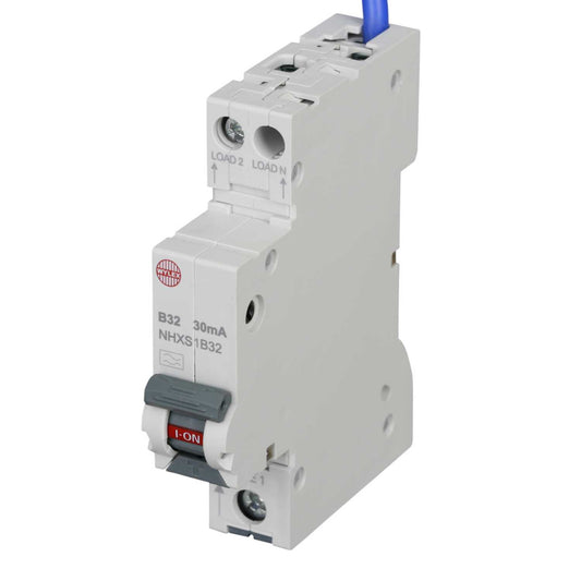 Wylex Nhxs 32A 1P+N 1 Module B Curve 6kA 30mA Rcbo