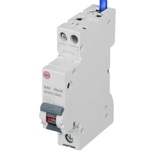 Wylex Nhxs 40A 1P+N 1 Module B Curve 6kA 30mA Rcbo