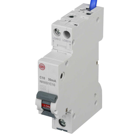 Wylex Nhxs 10A 1P+N 1 Module C Curve 6kA 30mA Rcbo