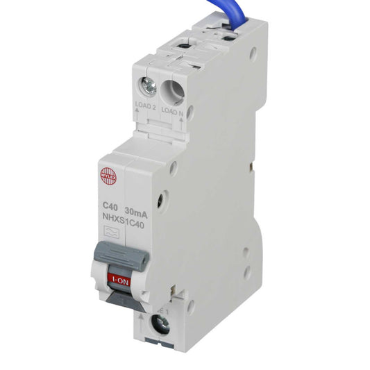 Wylex Nhxs 40A 1P+N 1 Module C Curve 6kA 30mA Rcbo