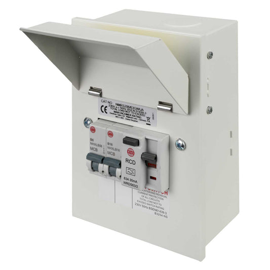 Wylex Metal Clad Garage Unit with 63A Type A RCD and 6A and 16A MCB