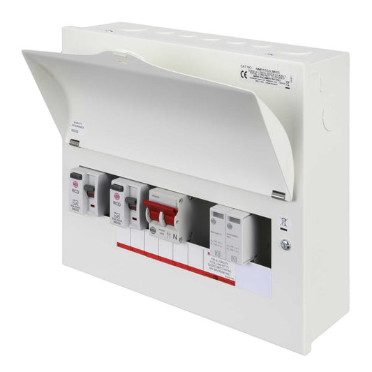 Wylex 5 Way High Integrity Dual 80A RCD Metal Clad Unit with Type 2 SPD