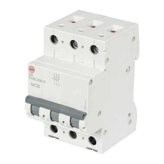 Wylex 6A Triple Pole 10kA D Curve MCB