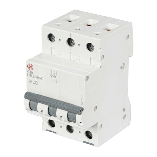 Wylex 10A Triple Pole 10kA C Curve MCB