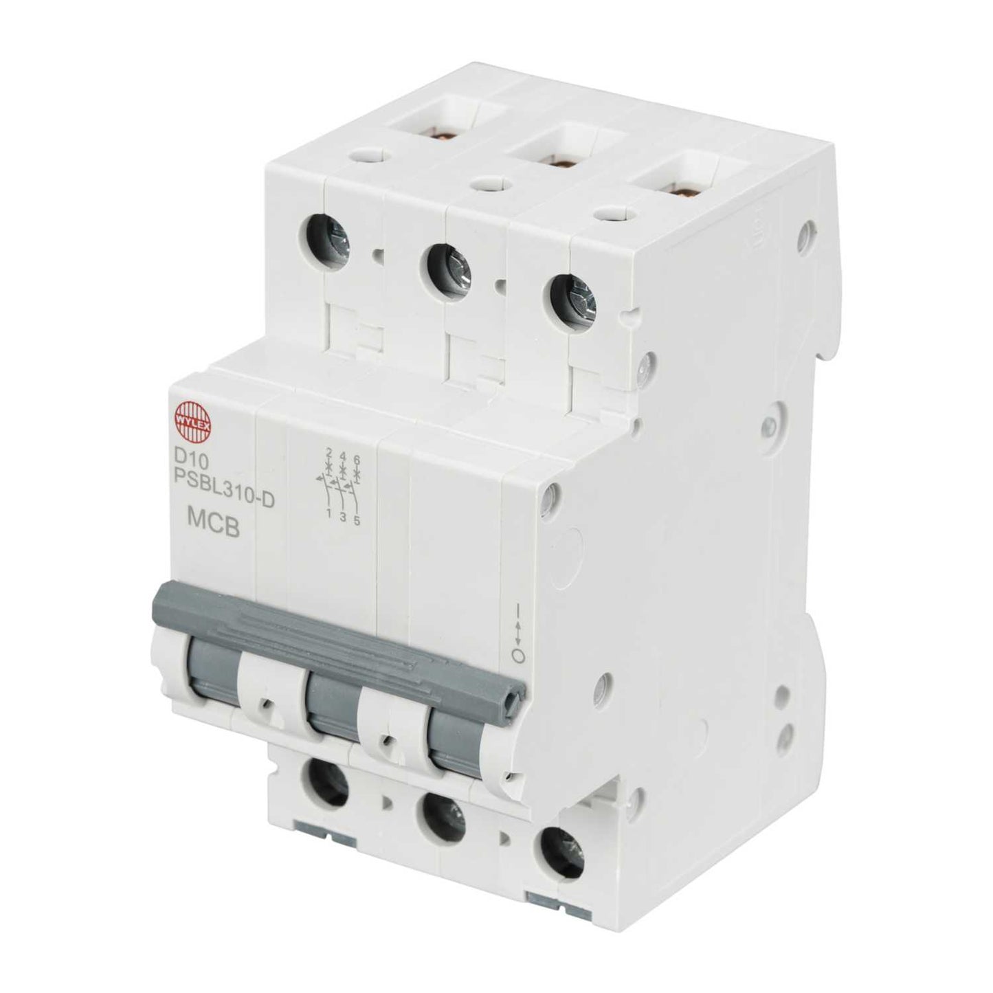 Wylex 10A Triple Pole 10kA D Curve MCB