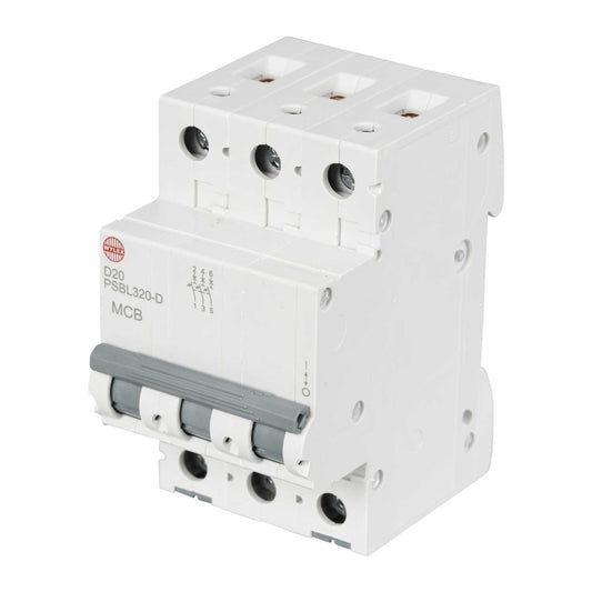 Wylex 20A Triple Pole 10kA D Curve MCB