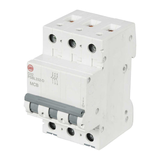Wylex 32A Triple Pole 10kA D Curve MCB