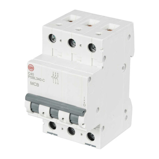 Wylex 40A Triple Pole 10kA C Curve MCB