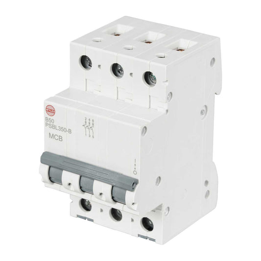 Wylex 50A Triple Pole 10kA B Curve MCB