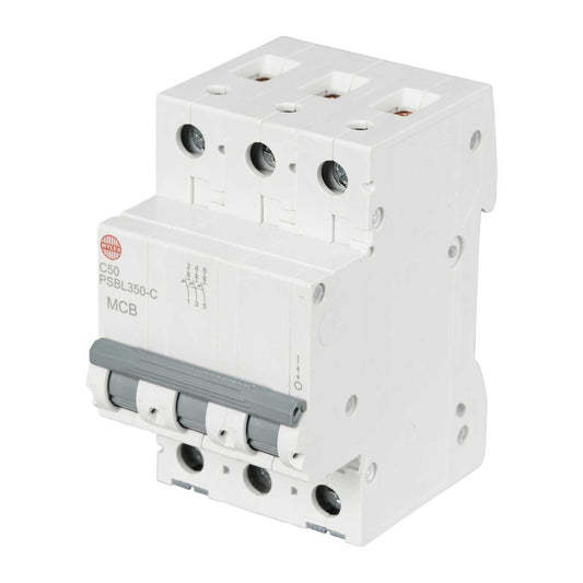 Wylex 50A Triple Pole 10kA C Curve MCB