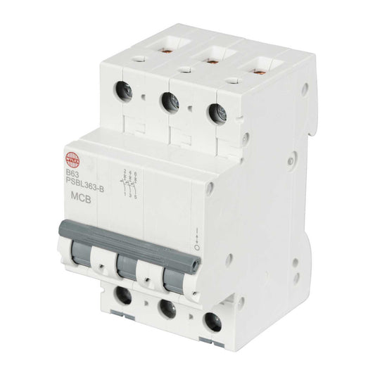 Wylex 63A Triple Pole 10kA B Curve MCB