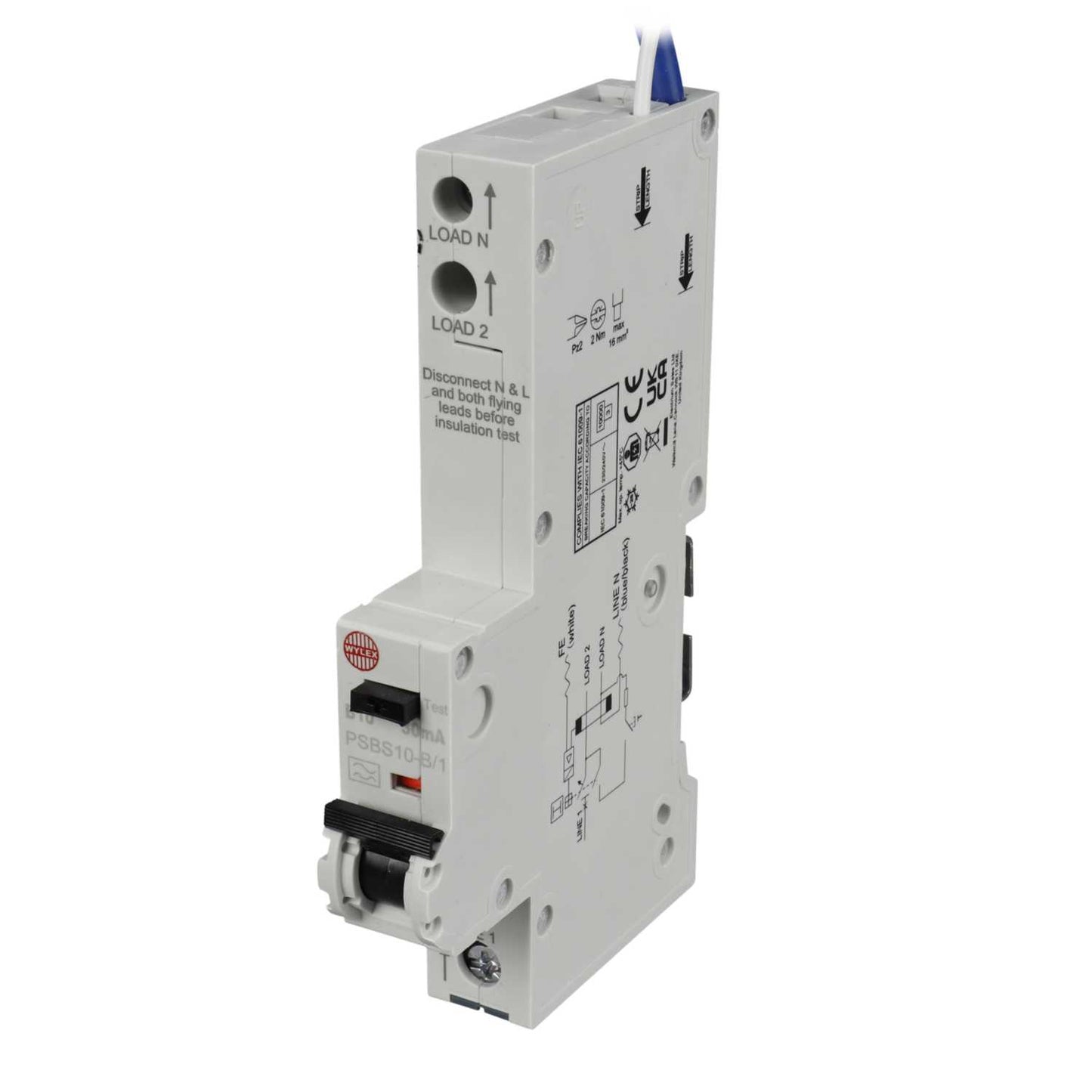 Wylex Psbs 10A 1P+N 1 Module B Curve 10kA 30mA Type A Rcbo