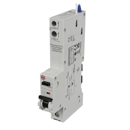 Wylex Psbs 10A 1P+N 1 Module B Curve 10kA 30mA Type A Rcbo