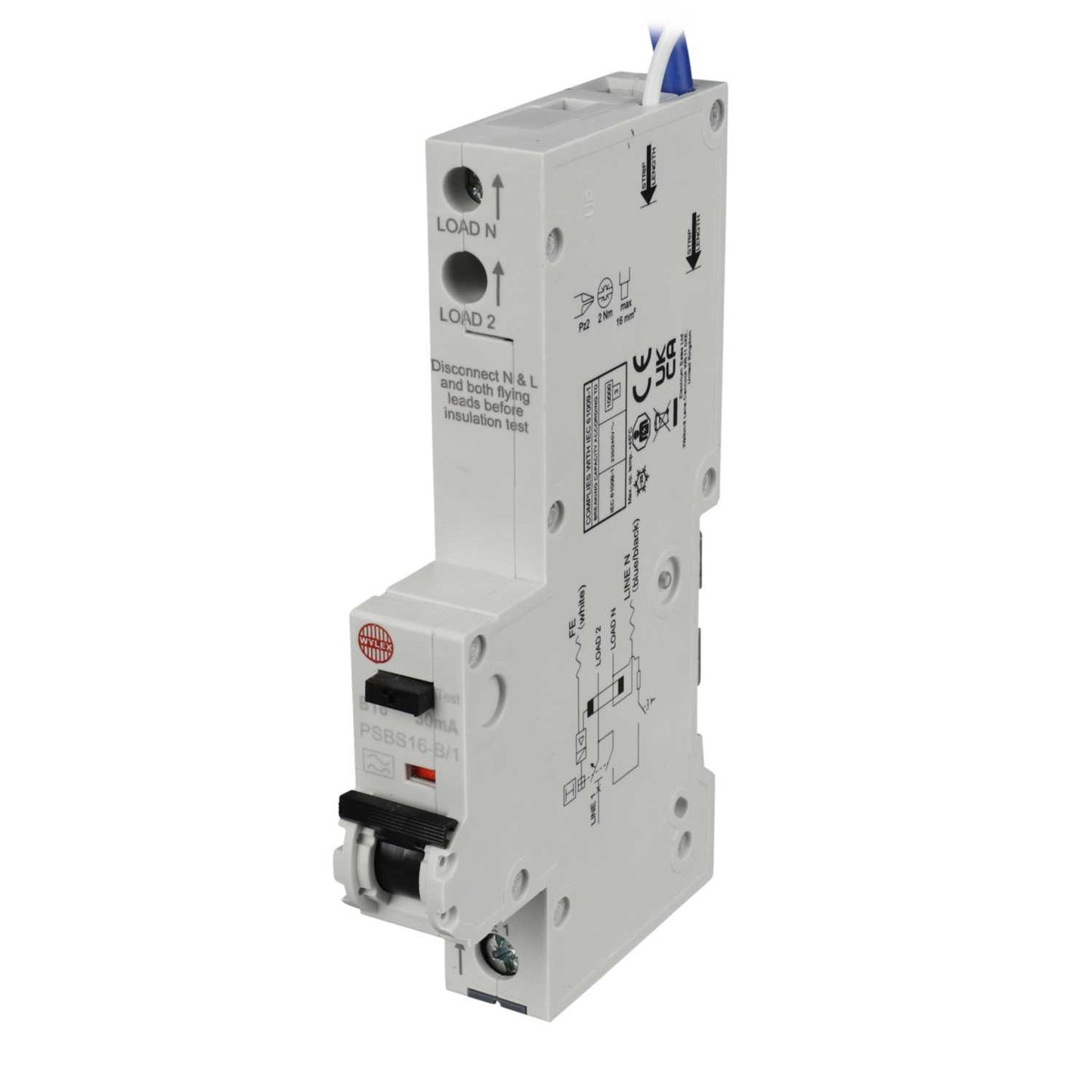 Wylex Psbs 16A 1P+N 1 Module B Curve 10kA 30mA Type A Rcbo