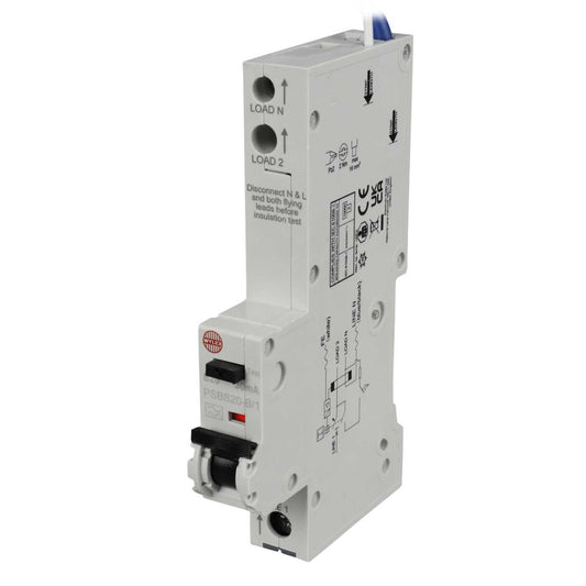 Wylex Psbs 20A 1P+N 1 Module B Curve 10kA 30mA Type A Rcbo