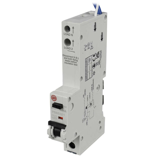Wylex Psbs 32A 1P+N 1 Module C Curve 10kA 30mA Type A Rcbo
