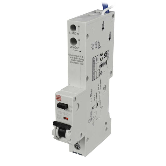 Wylex Psbs 40A 1P+N 1 Module C Curve 10kA 30mA Type A Rcbo