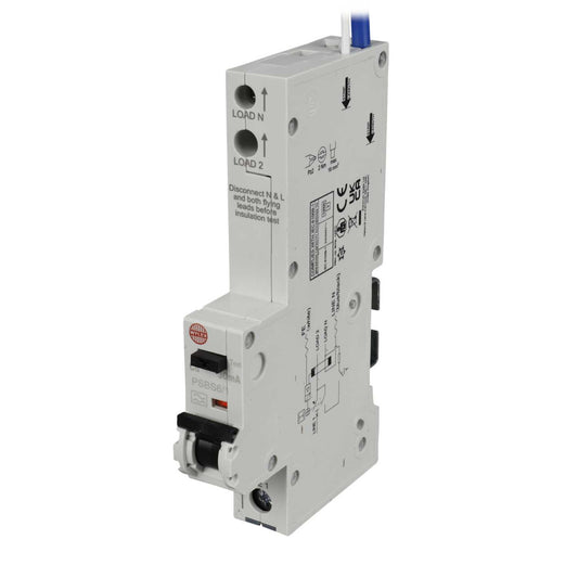 Wylex Psbs 6A 1P+N 1 Module C Curve 10kA 30mA Type A Rcbo
