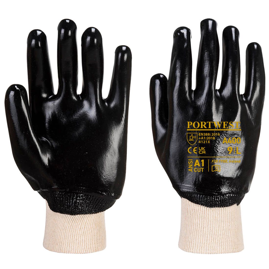 PVC Knitwrist, L, R, Black