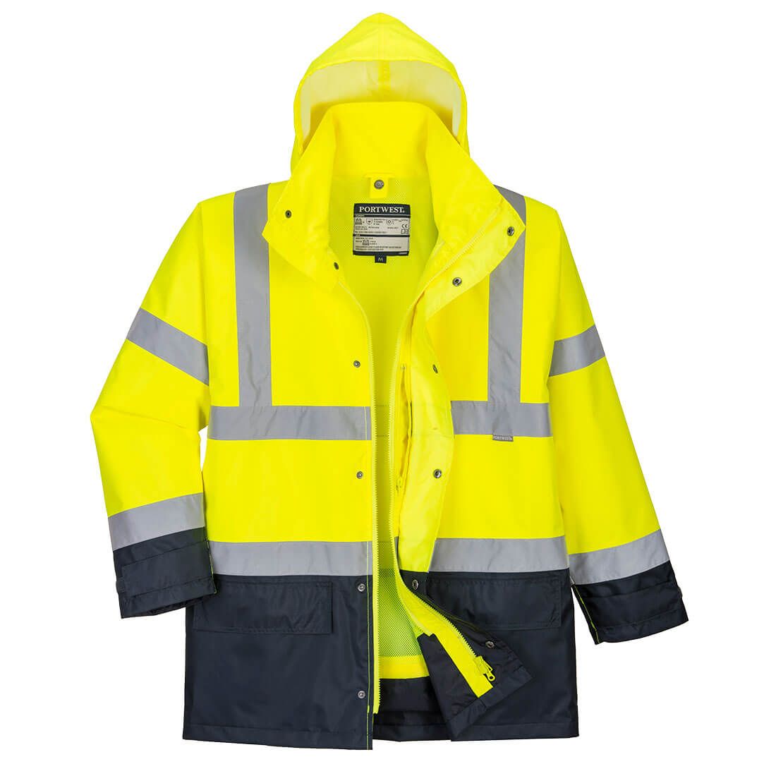 Hi-Vis 5-in-1 Contrast Executive Jacket , 4XL, R, Yellow/Navy